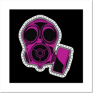 Bright Pink Gas Mask Posters and Art